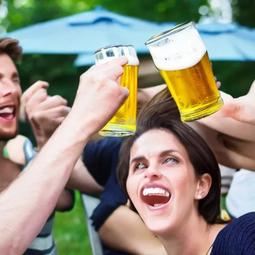 Image similar to people drinking beer, having fun