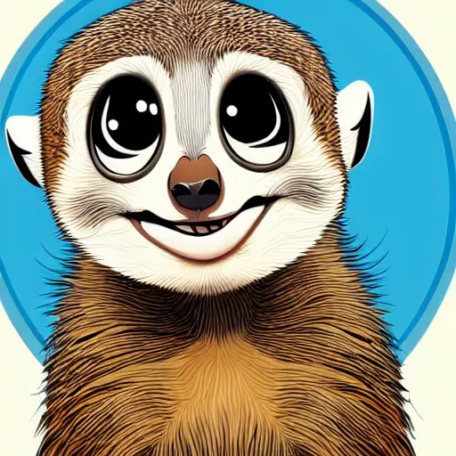 Prompt: smiling meerkat, vector illustration , trending on artstation