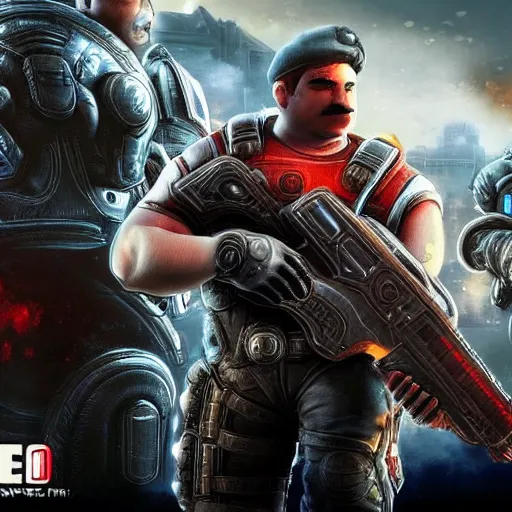 Image similar to Mario in Gears of War