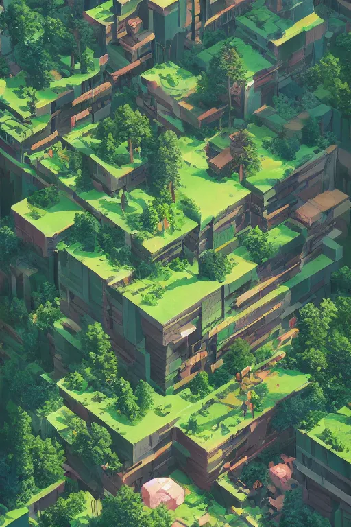 Prompt: A asset package contaning a forest isometric blocks artwork by Tomer Hanuka Rendering with different assets . full of details, by Makoto Shinkai and thomas kinkade, Matte painting, trending on artstation and unreal engine