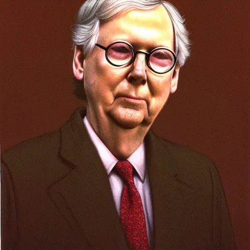 Image similar to Minority Leader Mitch McConnell. Regret. Zdzisław Beksiński