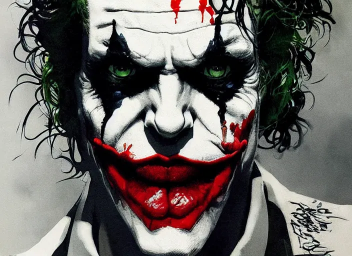 Prompt: a highly detailed beautiful portrait of the joker by yoji shinkawa