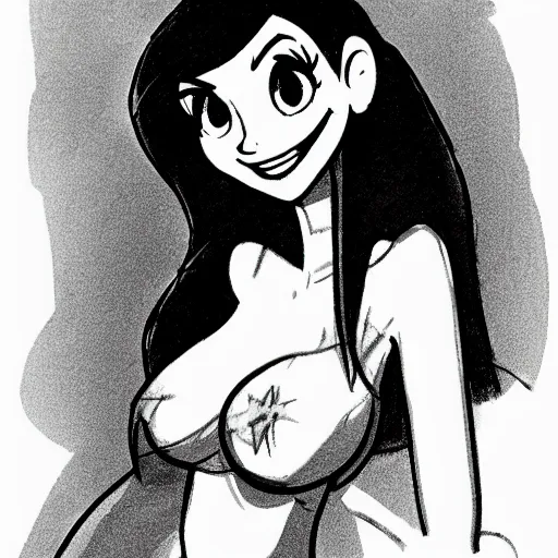 Image similar to milt kahl sketch of victoria justice with kim kardashian body as princess daisy from super mario bros