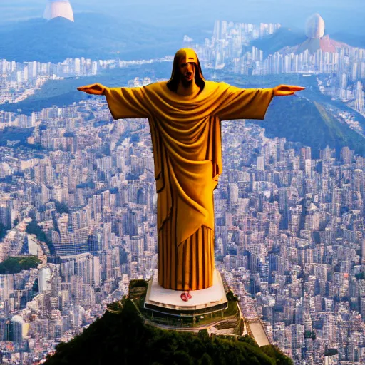 Image similar to the devil as christ the redeemer