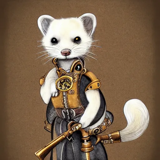 Image similar to steampunk ferret in tophet art