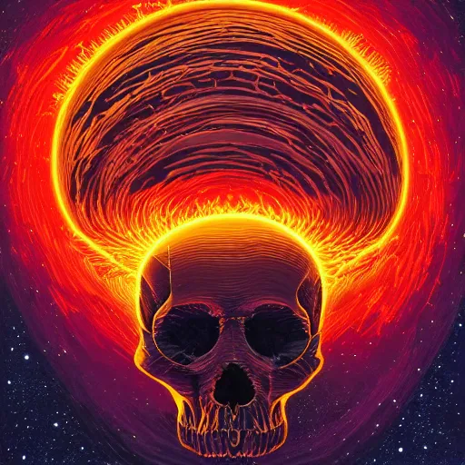 Image similar to ngc 3132 melting mysterious skull landscape by Casey Weldon, dan mumford 8k ultra high definition, upscaled, perfect composition , golden ratio, edge of the world, image credit nasa nat geo