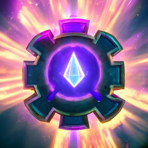 Image similar to purple powerful magic mana symbol, epic legends game icon stylized digital illustration radiating a glowing aura global illumination ray tracing hdr fanart arstation by ian pesty and katarzyna bek - chmiel