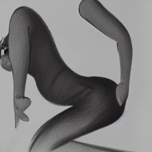 Image similar to milt kahl sketch of thick cuban girl wearing black yoga pants