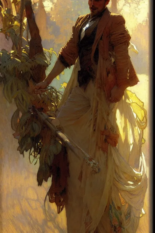 Image similar to attractive man, painting by gaston bussiere, craig mullins, greg rutkowski, alphonse mucha