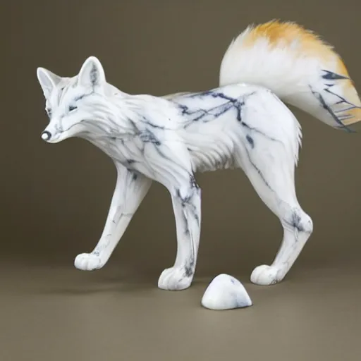 Image similar to artic fox white marble with gold accents by ellen jewett