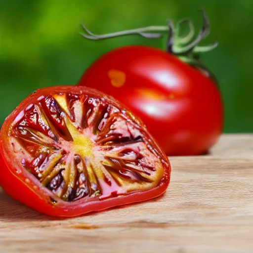 Image similar to photo of grilled [ tomato ] taken with canon eos - 1 d x mark iii, bokeh, sunlight, studio 4 k