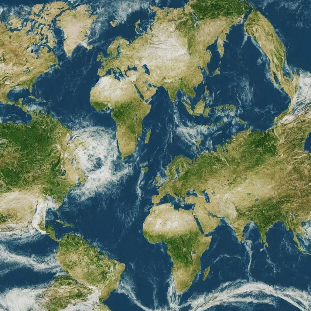 Prompt: An image of the Earth that is inhabited by humans, animals, stones, plants, dust, techniques, debris, geology