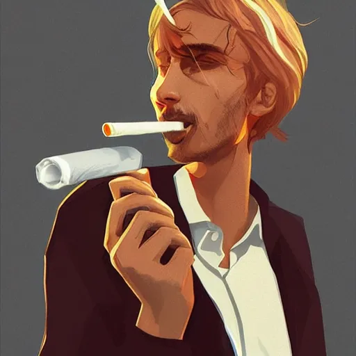 Image similar to a cigarette who smoke a cigarette, digital art, artstation