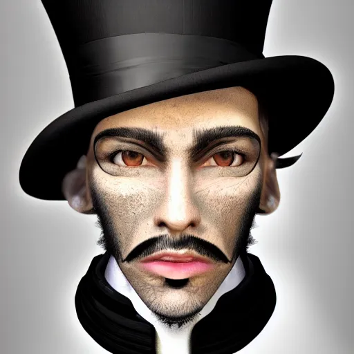 Image similar to a highly detailed portrait of a man in a high top hat covering his face, in a black tailcoat with a yellow waistcoat under the tailcoat, artstation, deviantart, professional, unreal engine 5, photorealistic