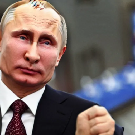 Image similar to vladimir putin holding a bomb