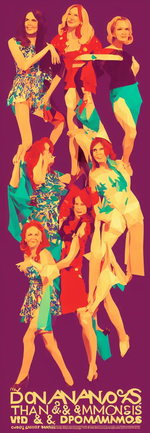 Prompt: donna and the dynamos, poster, low poly, etsy