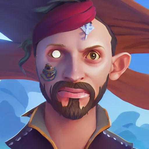 Image similar to painting jack the pirate on sea of thieves game avatar hero mermaid smooth face median photoshop filter cutout vector behance hd by jesper ejsing, by rhads, makoto shinkai and lois van baarle, ilya kuvshinov, rossdraws, illustration, art by ilya kuvshinov and gustav klimt