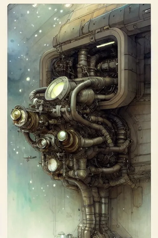 Image similar to (((((2050s spaceship engine room . muted colors.))))) by Jean-Baptiste Monge !!!!!!!!!!!!!!!!!!!!!!!!!!!