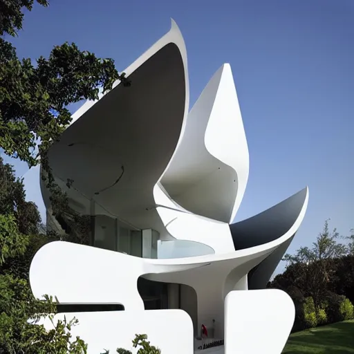 Image similar to house designed by zaha hadid