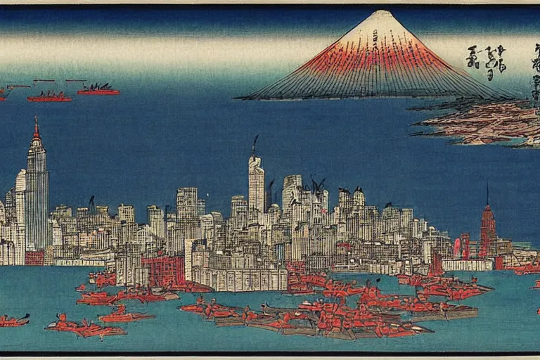 Prompt: New York city by Utagawa Hiroshige