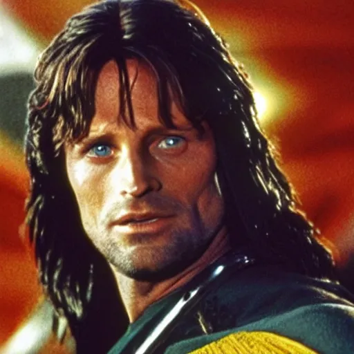 Image similar to A still of Aragorn as Captain Kirk on Star Trek