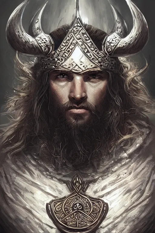 Image similar to a viking king, intricate, highly detailed, digital painting, artstation, concept art, sharp focus, illustration, art by Ross tran