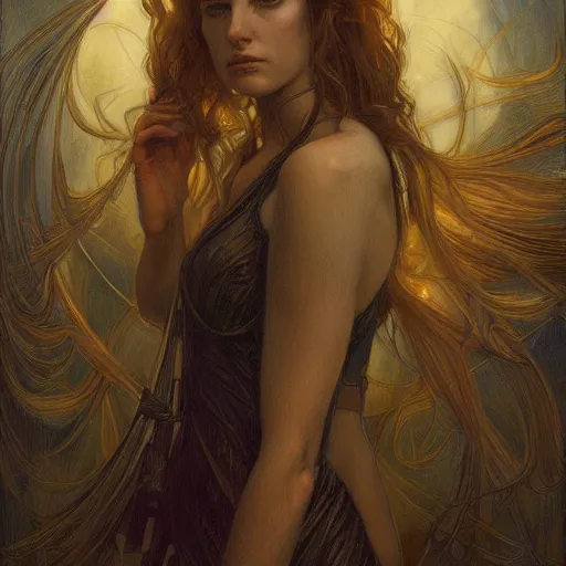 Image similar to a painting in the style of donato giancola, and in the style of charlie bowater, and in the style of alphonse legros. symmetry, smooth, sharp focus, semi - realism.