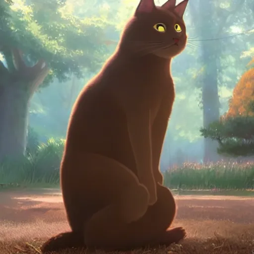Image similar to a wholesome animation key shot of a burmese cat, studio ghibli, pixar and disney animation, sharp, rendered in unreal engine 5, anime key art by greg rutkowski, bloom, dramatic lighting