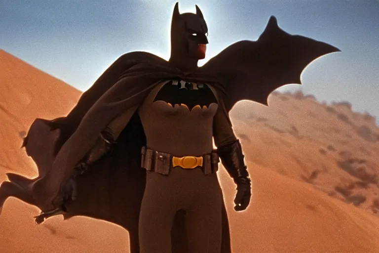 Image similar to Batman in Lawrence of Arabia, cinematic, 4k