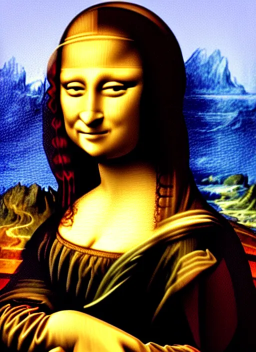 Image similar to Mona Lisa drawn in MS paint