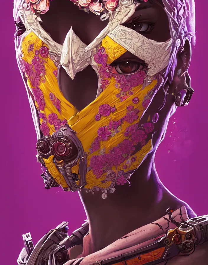 Image similar to symmetry!! portrait of floral! borderlands 3 psycho, intricate, elegant, highly detailed, digital painting, artstation, concept art, smooth, sharp focus, illustration, art by artgerm and greg rutkowski, 8 k