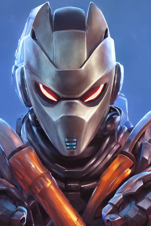 Image similar to epic mask helmet robot ninja portrait stylized as fornite style game design fanart by concept artist gervasio canda, behance hd by jesper ejsing, by rhads, makoto shinkai and lois van baarle, ilya kuvshinov, rossdraws global illumination radiating a glowing aura global illumination ray tracing hdr render in unreal engine 5