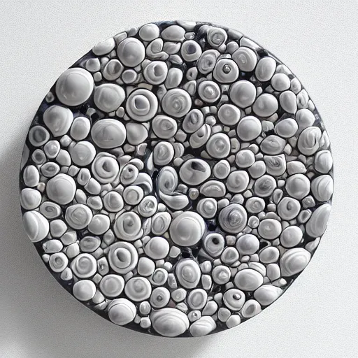 Prompt: the universe, fine colored ceramic sculpture, white background, ambient occlusion