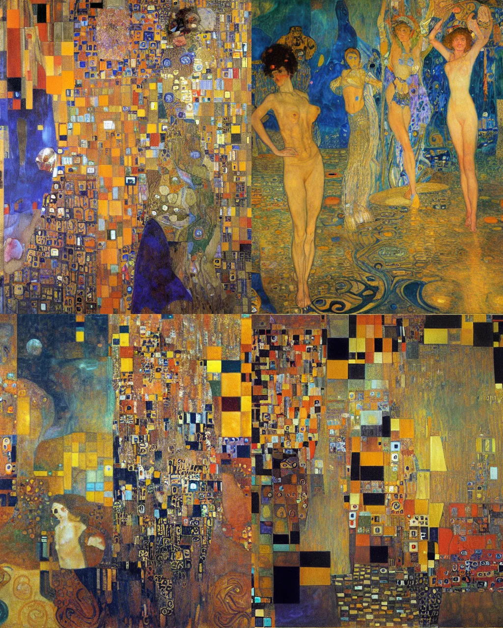 Prompt: abstract background by mikhail vrubel and gustav klimt and john Berkey