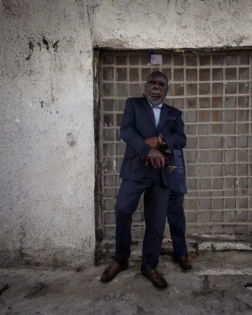 Image similar to a street photography portrait photo of mr. miguel bashirian, planner in haiti, by kelli sipes