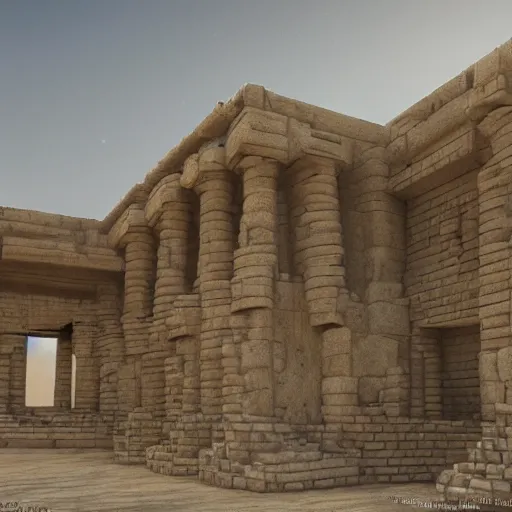 Prompt: ancient buildings of mesopotamia, trending on artstation, cinematic composition, detailed, realistic, digital art