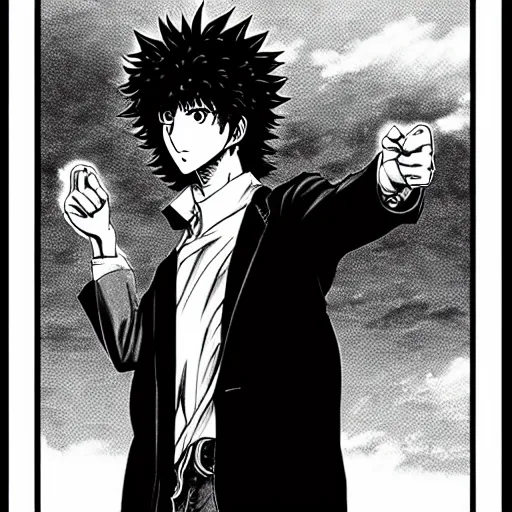 Image similar to Spike Spiegel by Kentaro Miura :: Manga panel,