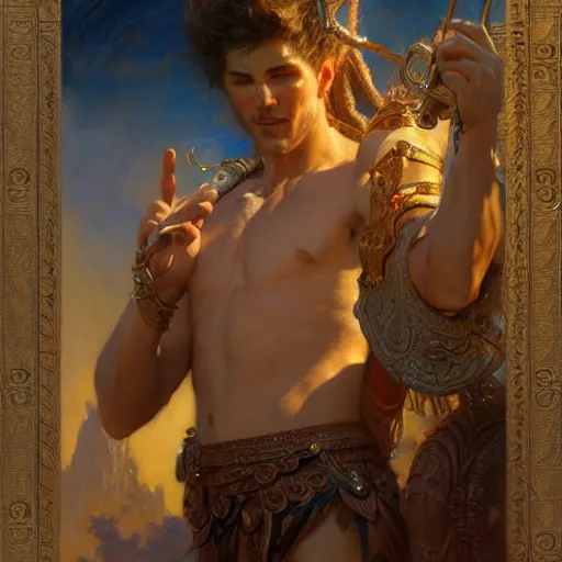 Prompt: stunning male god making humanity, highly detailed painting by gaston bussiere, craig mullins, j. c. leyendecker, 8 k