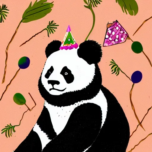 Image similar to illustration of panda bear birthday