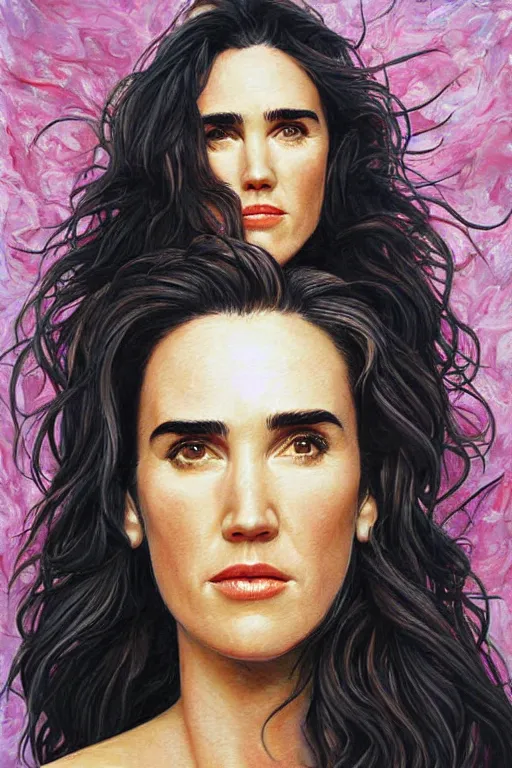 Prompt: texto highly detailed jennifer connelly painting by jake kontou