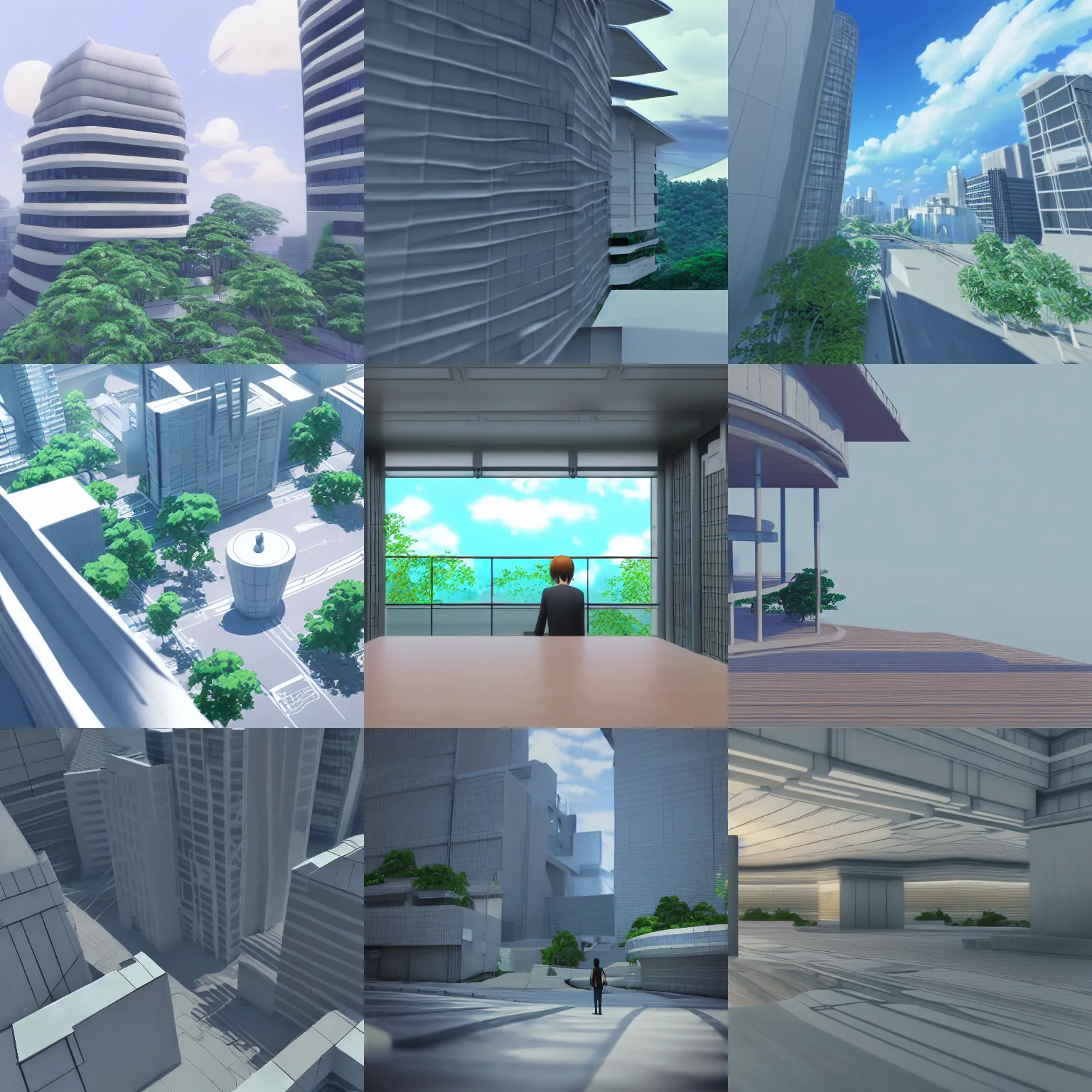 Image similar to blender render fourth infinite makoto shinkai scenery dimension modern architecture
