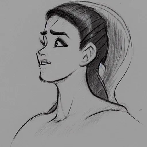 Image similar to milt kahl sketch of a cuban girl who looks like a squirrel as princess padme in star wars episode 3