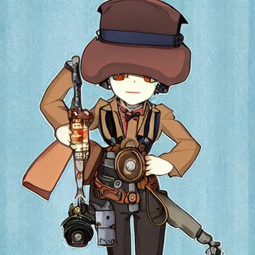 Image similar to steampunk anime mechanic