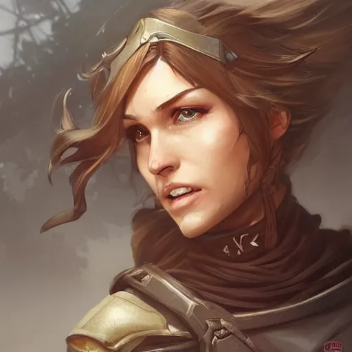 Image similar to 4 0 year old female ranger, art by artgerm and greg rutkowski and magali villeneuve, d & d, fantasy, portrait, highly detailed, headshot, digital painting, trending on artstation, concept art, sharp focus, illustration