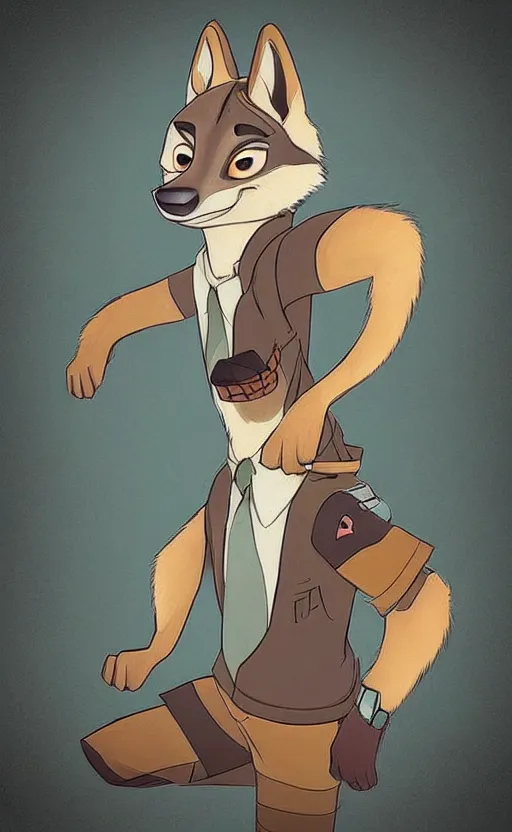 Image similar to “wolf in the style of zootopia in a dark room, dodging lasers, dramatic in the style of zootopia”