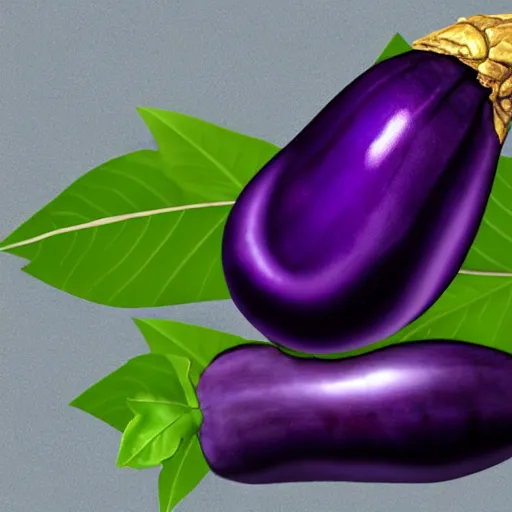 Image similar to thanos as an eggplant with eggplant features, realistic, hyperrealistic, ultra realistic, real, real world, highly detailed, very detailed, extremely detailed, intricate details, 8 k resolution, hd quality