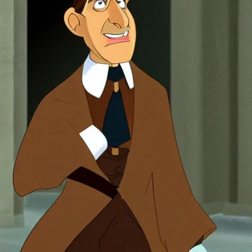 Image similar to steve carell in anastasia, don bluth animation, film still