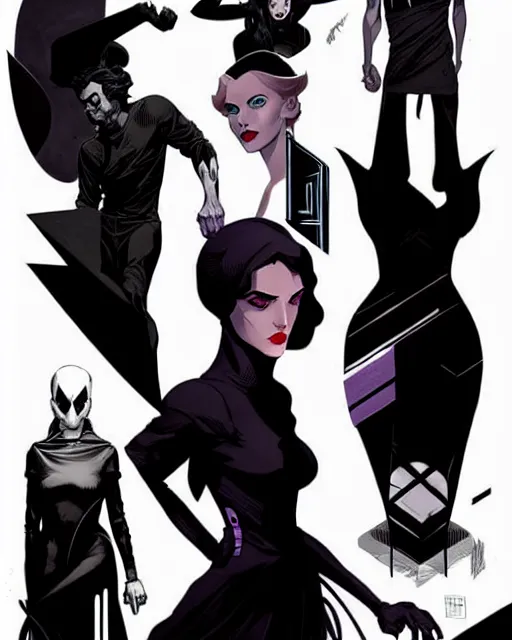 Image similar to rafael albuquerque comic art, peter mohrbacher, steve niles, phil noto, artgerm, pretty maika monroe dark witch black dress, symmetrical eyes