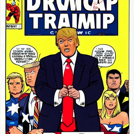 Image similar to donald trump as a superhero comic book cover marvel comics