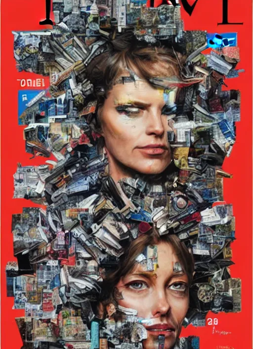 Image similar to TIME magazine cover, the coming AI singularity, by Sandra Chevrier, 4k